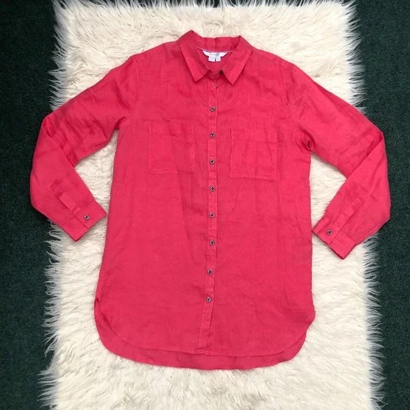 Boden The Linen Shirt Womens 4L - Picture 2 of 8